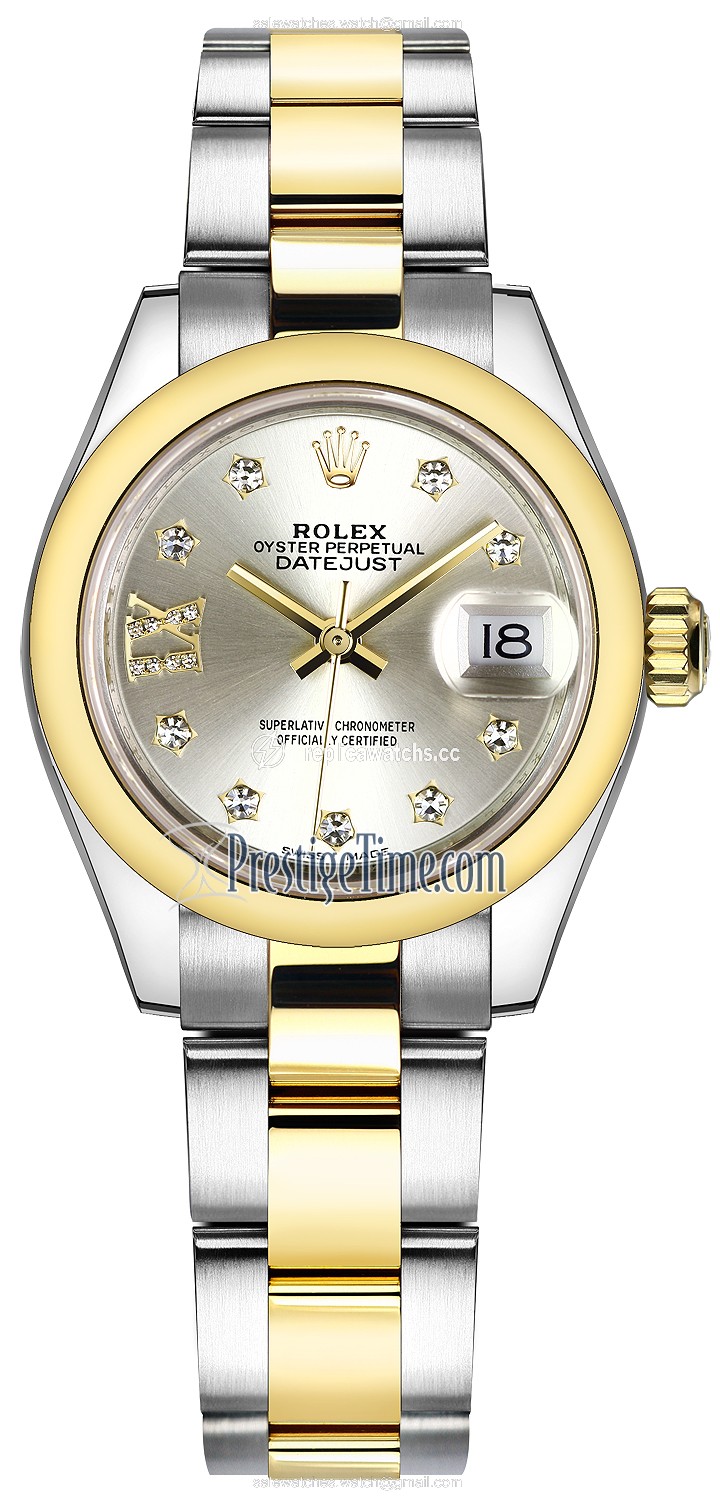 Replica 279163 Silver 17 Diamond Oyster Rolex Lady Datejust 28mm Stainless Steel and Yellow Gold Ladies Watch Replica 279163 Silver 17 Diamond Oyster Rolex Lady Datejust 28mm Stainless Steel and Yellow Gold Ladies Watch