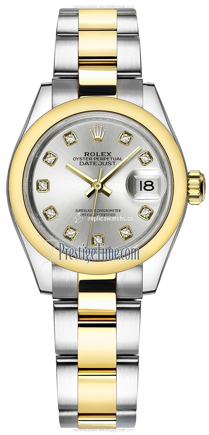 Replica 279163 Silver Diamond Oyster Rolex Lady Datejust 28mm Stainless Steel and Yellow Gold Ladies Watch Replica 279163 Silver Diamond Oyster Rolex Lady Datejust 28mm Stainless Steel and Yellow Gold Ladies Watch