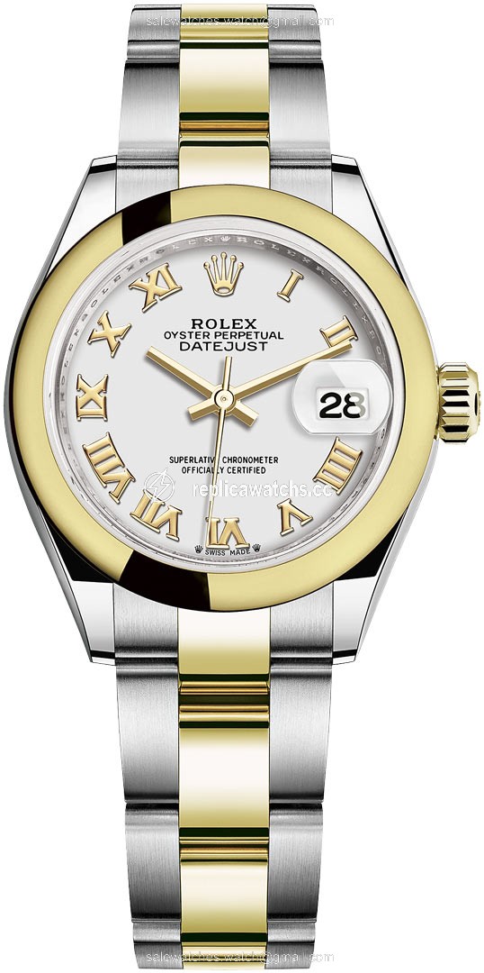 Replica 279163 White Roman Oyster Rolex Lady Datejust 28mm Stainless Steel and Yellow Gold Ladies Watch Replica 279163 White Roman Oyster Rolex Lady Datejust 28mm Stainless Steel and Yellow Gold Ladies Watch