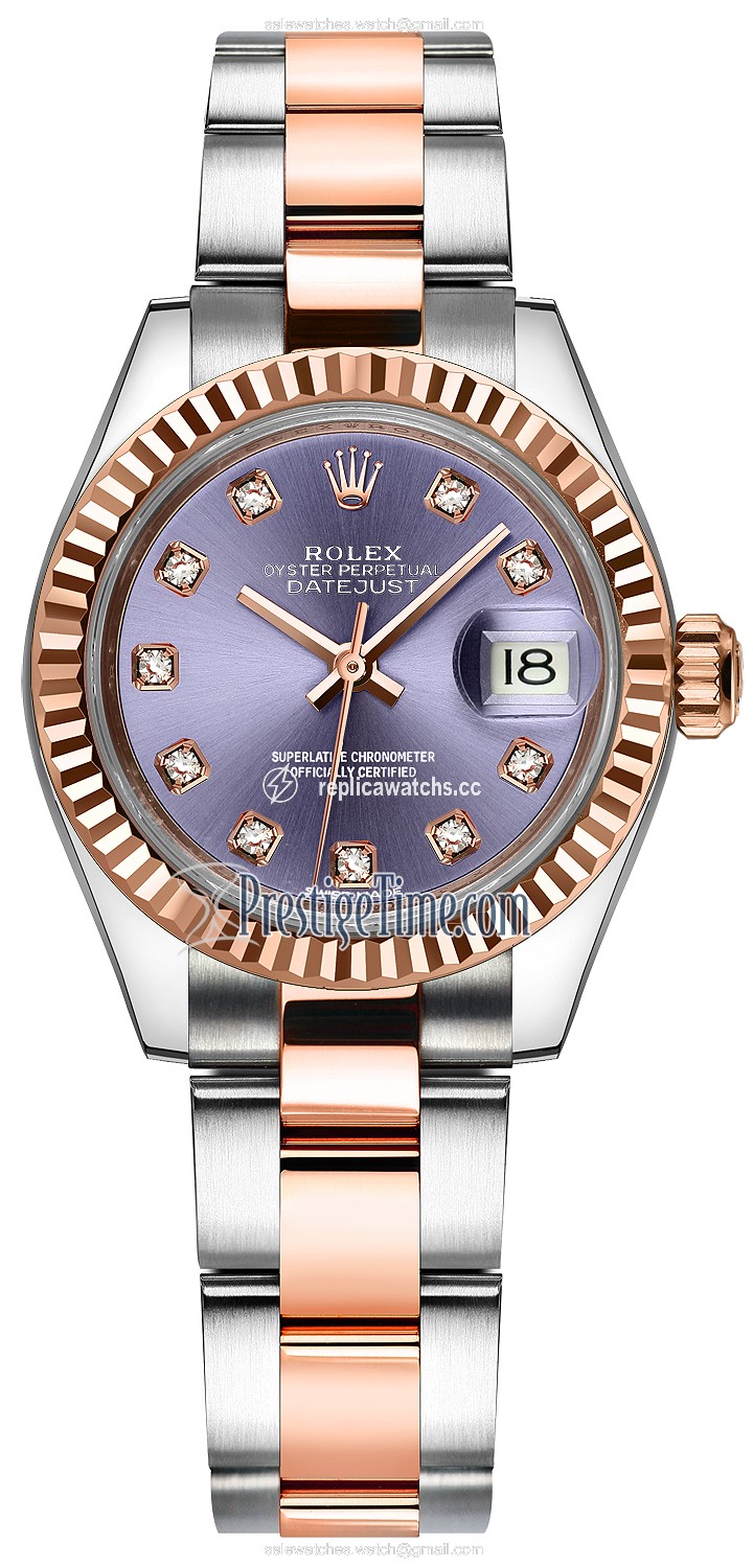 Replica 279171 Aubergine Diamond Oyster Rolex Lady Datejust 28mm Stainless Steel and Everose Gold Ladies Watch Replica 279171 Aubergine Diamond Oyster Rolex Lady Datejust 28mm Stainless Steel and Everose Gold Ladies Watch