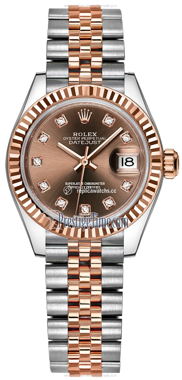 Replica 279171 Chocolate Diamond Jubilee Rolex Lady Datejust 28mm Stainless Steel and Everose Gold Ladies Watch Replica 279171 Chocolate Diamond Jubilee Rolex Lady Datejust 28mm Stainless Steel and Everose Gold Ladies Watch