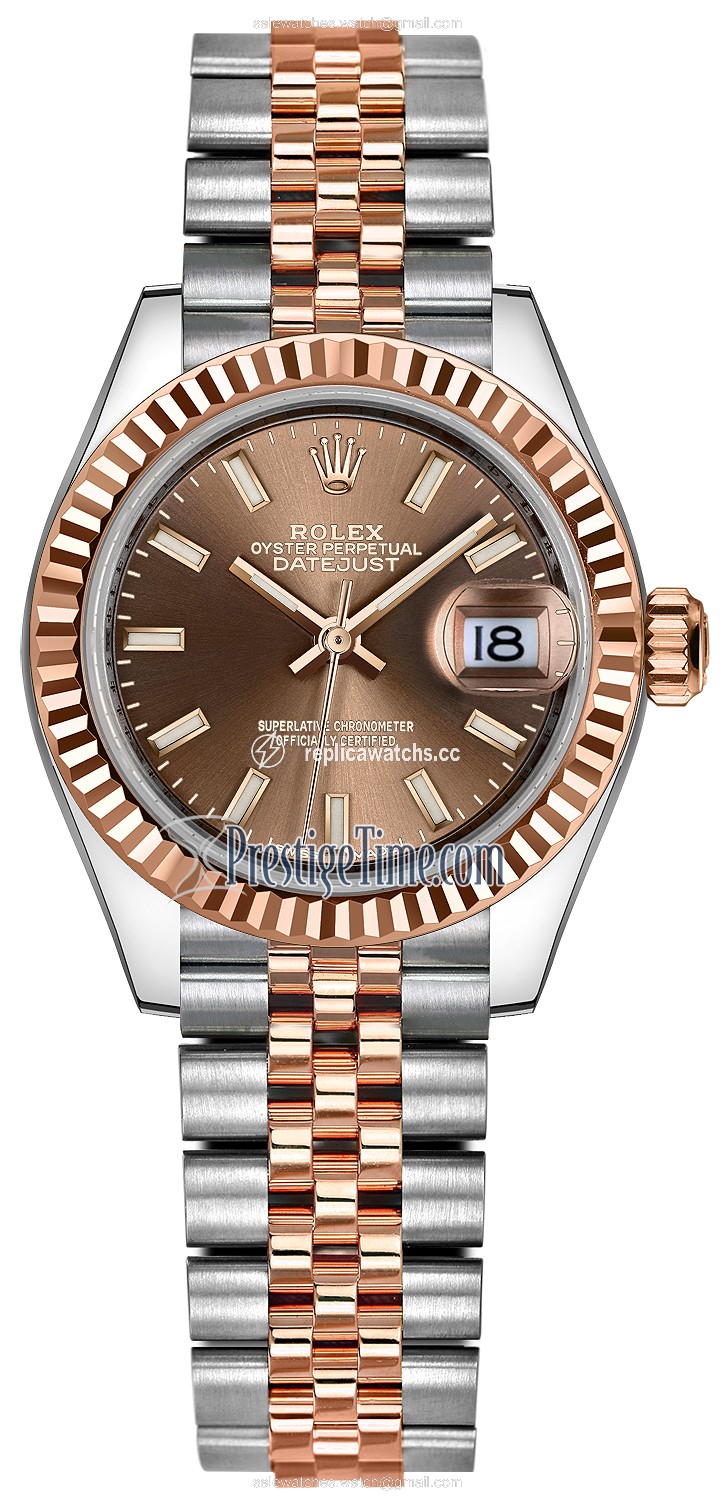 Replica 279171 Chocolate Index Jubilee Rolex Lady Datejust 28mm Stainless Steel and Everose Gold Ladies Watch Replica 279171 Chocolate Index Jubilee Rolex Lady Datejust 28mm Stainless Steel and Everose Gold Ladies Watch