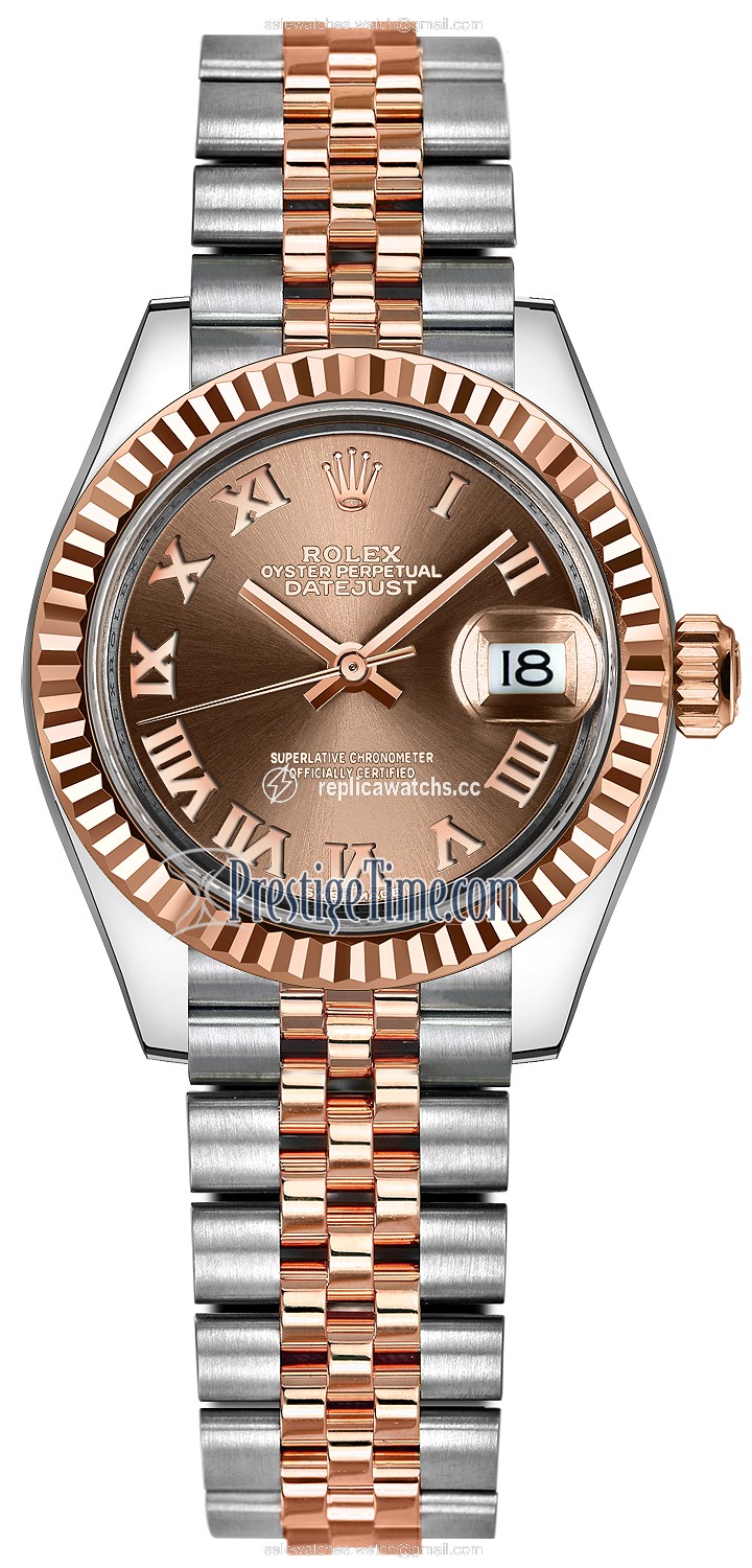 Replica 279171 Chocolate Roman Jubilee Rolex Lady Datejust 28mm Stainless Steel and Everose Gold Ladies Watch Replica 279171 Chocolate Roman Jubilee Rolex Lady Datejust 28mm Stainless Steel and Everose Gold Ladies Watch