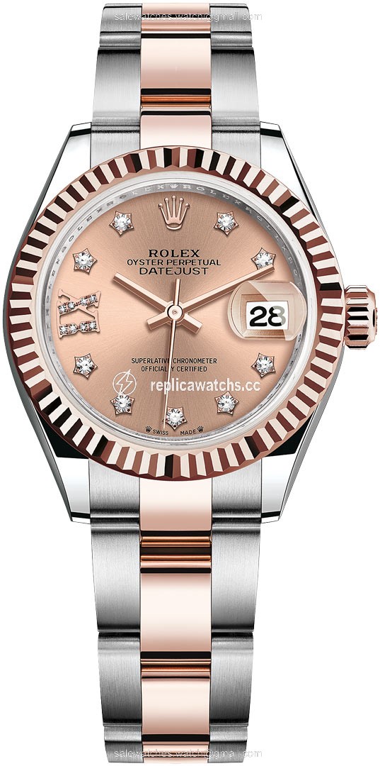 Replica 279171 Rose 17 Diamond Oyster Rolex Lady Datejust 28mm Stainless Steel and Everose Gold Ladies Watch Replica 279171 Rose 17 Diamond Oyster Rolex Lady Datejust 28mm Stainless Steel and Everose Gold Ladies Watch