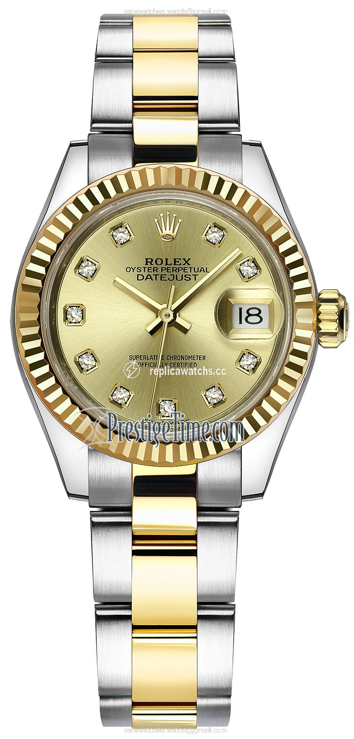 Replica 279173 Champagne Diamond Oyster Rolex Lady Datejust 28mm Stainless Steel and Yellow Gold Ladies Watch Replica 279173 Champagne Diamond Oyster Rolex Lady Datejust 28mm Stainless Steel and Yellow Gold Ladies Watch
