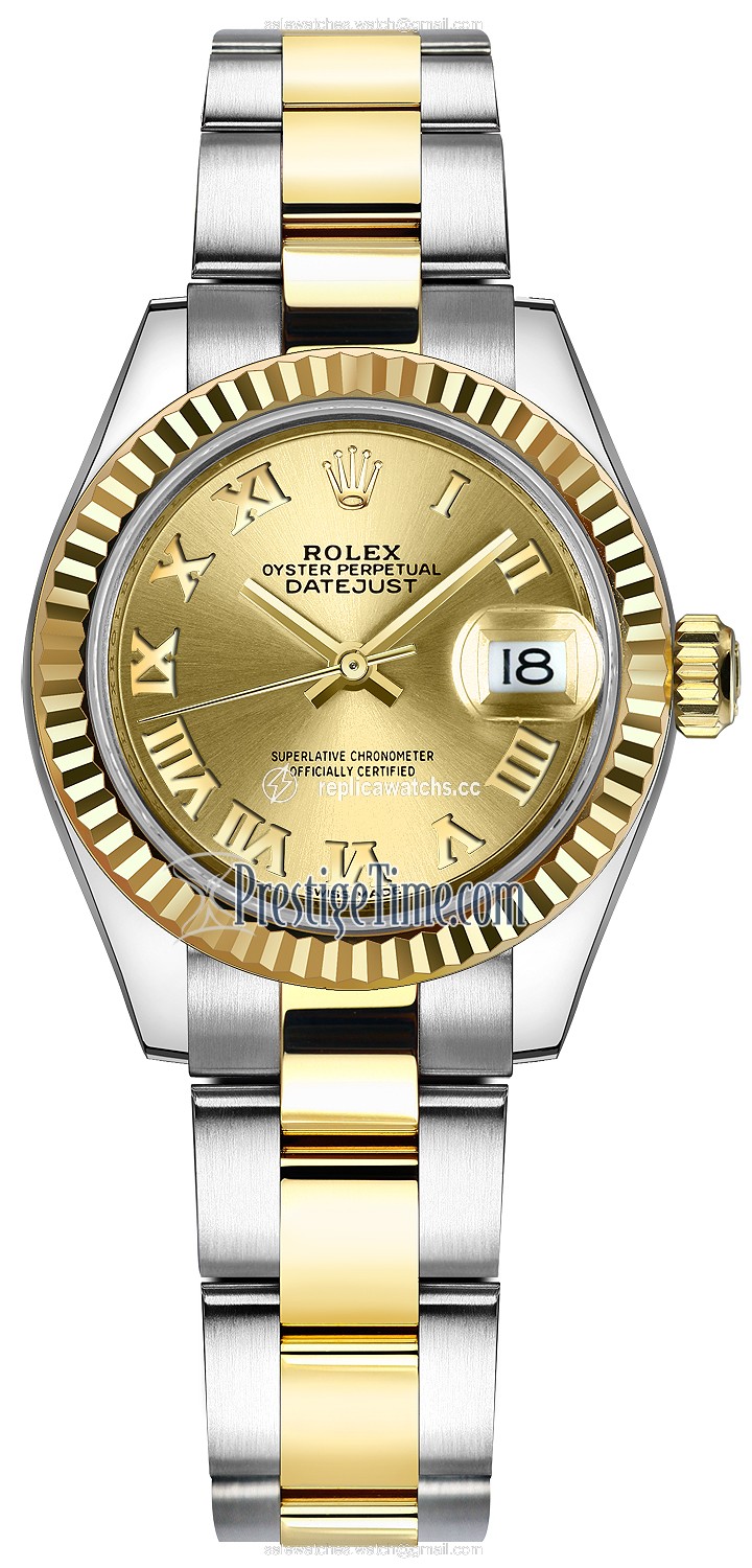 Replica 279173 Champagne Roman Oyster Rolex Lady Datejust 28mm Stainless Steel and Yellow Gold Ladies Watch Replica 279173 Champagne Roman Oyster Rolex Lady Datejust 28mm Stainless Steel and Yellow Gold Ladies Watch
