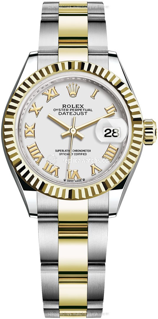 Replica 279173 White Roman Oyster Rolex Lady Datejust 28mm Stainless Steel and Yellow Gold Ladies Watch Replica 279173 White Roman Oyster Rolex Lady Datejust 28mm Stainless Steel and Yellow Gold Ladies Watch