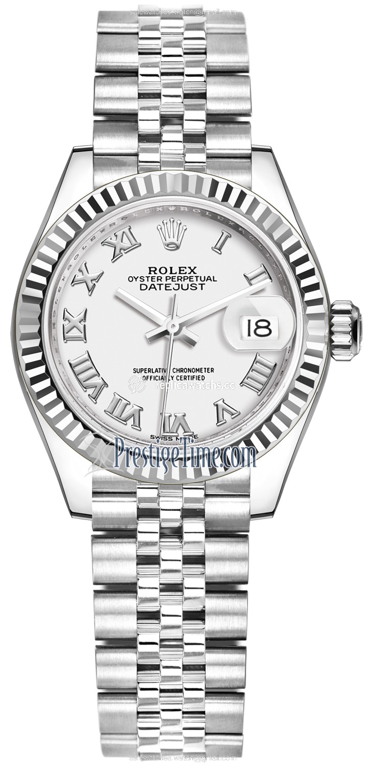 Replica 279174 White Roman Jubilee Rolex Lady Datejust 28mm Stainless Steel Ladies Watch Replica 279174 White Roman Jubilee Rolex Lady Datejust 28mm Stainless Steel Ladies Watch