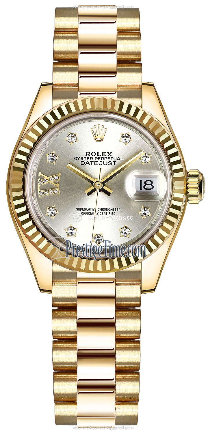 Replica 279178 Silver 17 Diamond President Rolex Lady Datejust 28mm Yellow Gold Ladies Watch Replica 279178 Silver 17 Diamond President Rolex Lady Datejust 28mm Yellow Gold Ladies Watch
