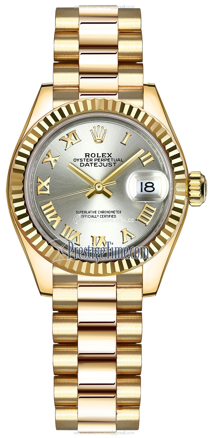 Replica 279178 Silver Roman President Rolex Lady Datejust 28mm Yellow Gold Ladies Watch Replica 279178 Silver Roman President Rolex Lady Datejust 28mm Yellow Gold Ladies Watch