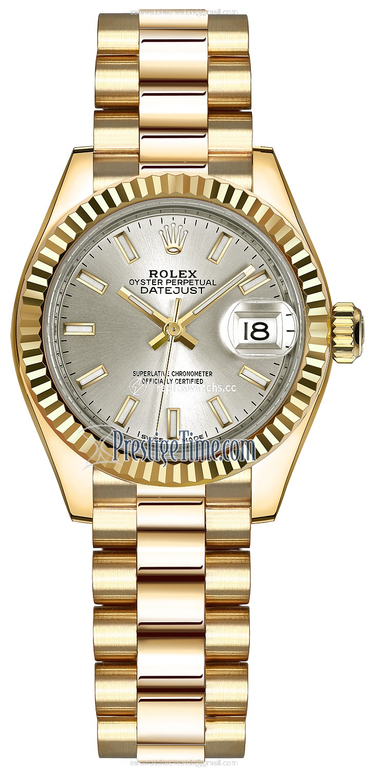 Replica 279178 Silver Index President Rolex Lady Datejust 28mm Yellow Gold Ladies Watch Replica 279178 Silver Index President Rolex Lady Datejust 28mm Yellow Gold Ladies Watch
