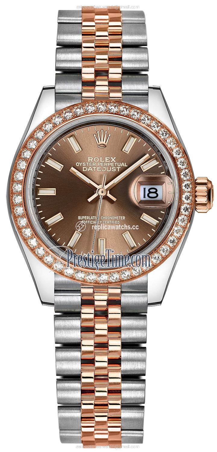 Replica 279381RBR Chocolate Index Jubilee Rolex Lady Datejust 28mm Stainless Steel and Everose Gold Ladies Watch Replica 279381RBR Chocolate Index Jubilee Rolex Lady Datejust 28mm Stainless Steel and Everose Gold Ladies Watch
