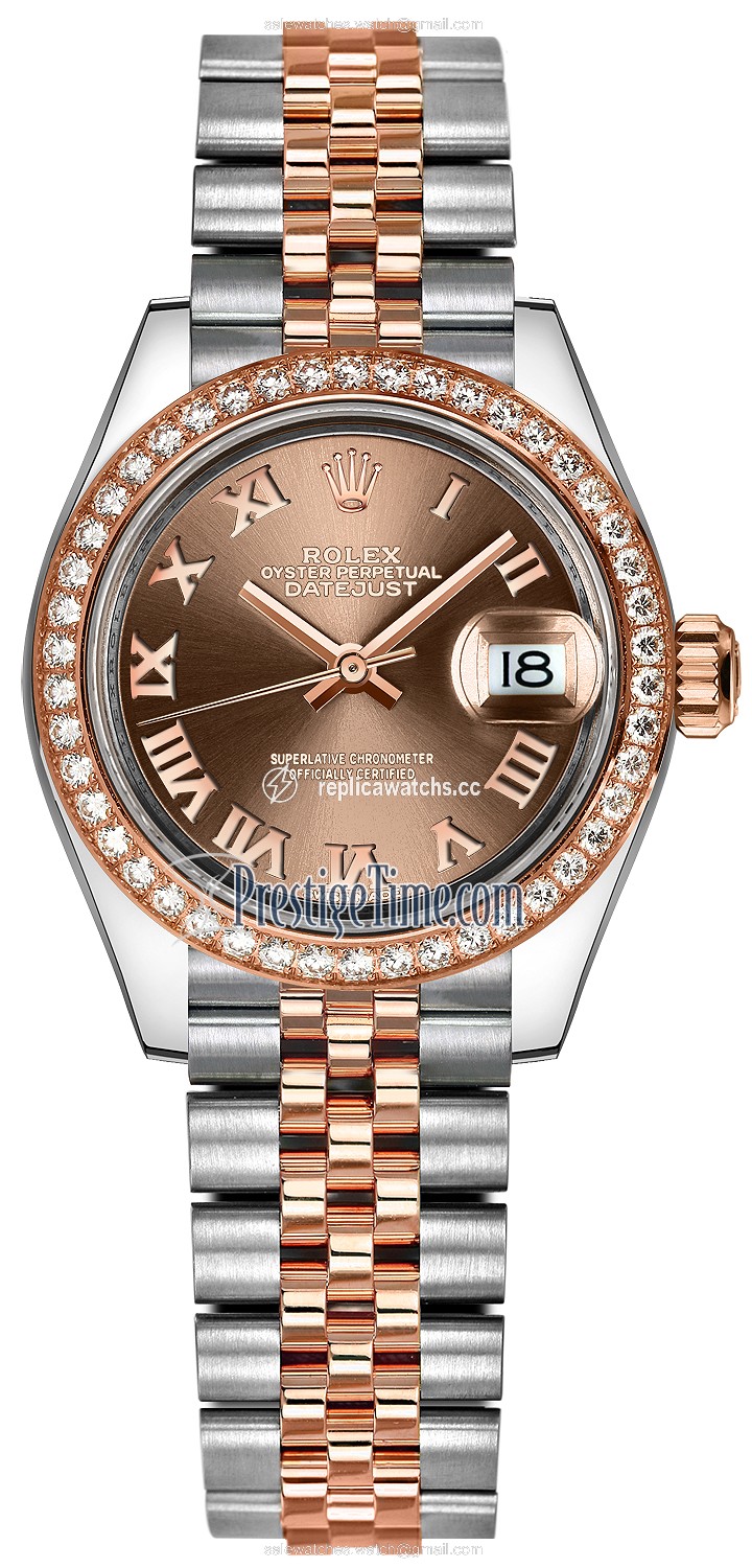 Replica 279381RBR Chocolate Roman Jubilee Rolex Lady Datejust 28mm Stainless Steel and Everose Gold Ladies Watch Replica 279381RBR Chocolate Roman Jubilee Rolex Lady Datejust 28mm Stainless Steel and Everose Gold Ladies Watch