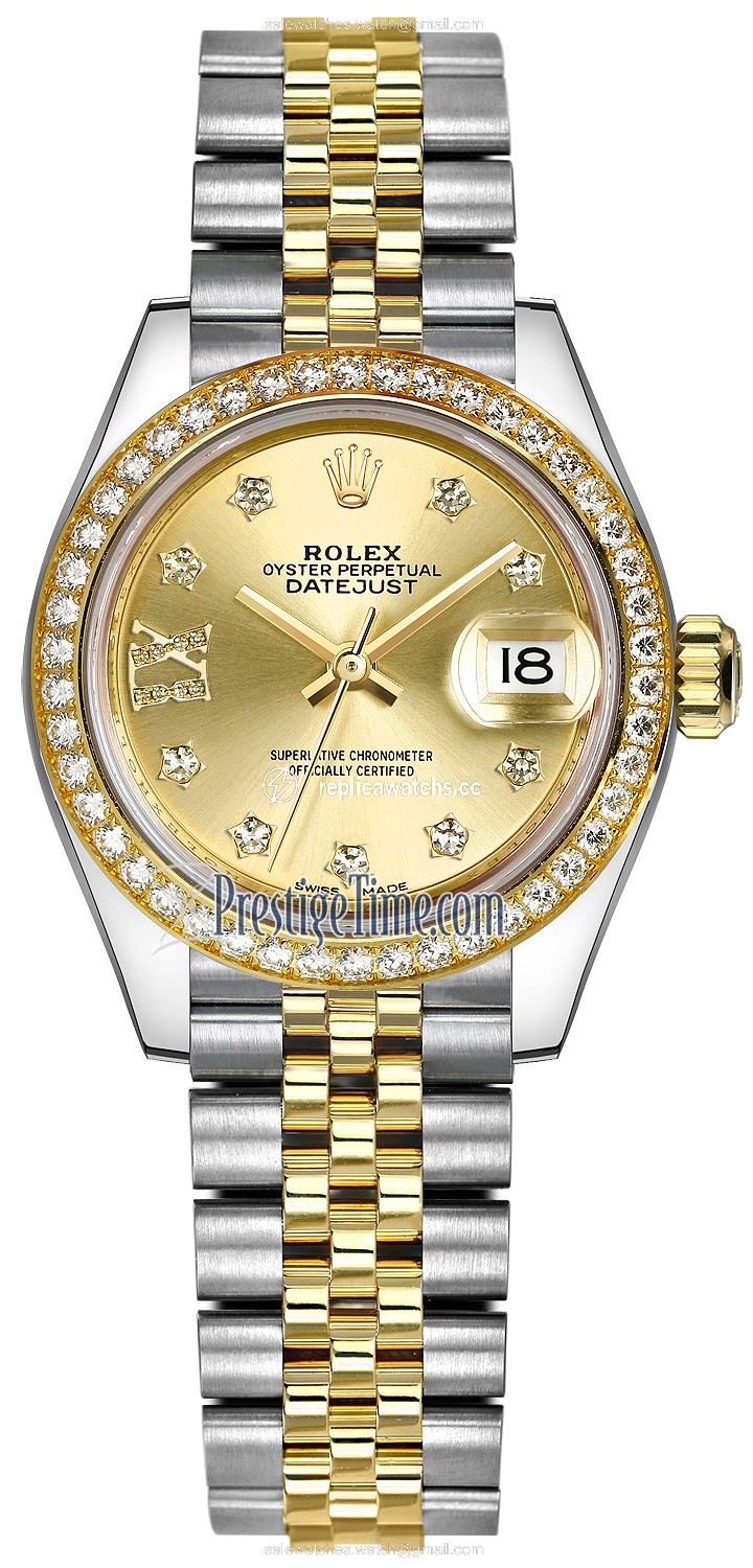 Replica 279383RBR Champagne 17 Diamond Jubilee Rolex Lady Datejust 28mm Stainless Steel and Yellow Gold Ladies Watch Replica 279383RBR Champagne 17 Diamond Jubilee Rolex Lady Datejust 28mm Stainless Steel and Yellow Gold Ladies Watch