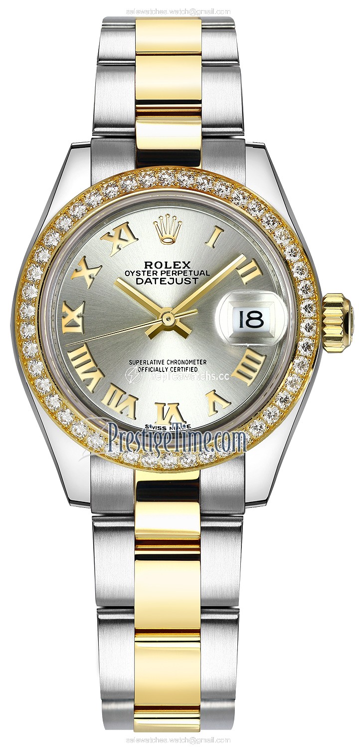 Replica 279383RBR Silver Roman Oyster Rolex Lady Datejust 28mm Stainless Steel and Yellow Gold Ladies Watch Replica 279383RBR Silver Roman Oyster Rolex Lady Datejust 28mm Stainless Steel and Yellow Gold Ladies Watch