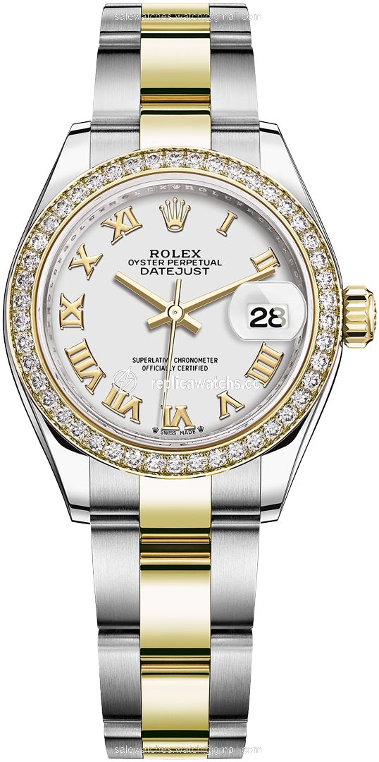 Replica 279383RBR White Roman Oyster Rolex Lady Datejust 28mm Stainless Steel and Yellow Gold Ladies Watch Replica 279383RBR White Roman Oyster Rolex Lady Datejust 28mm Stainless Steel and Yellow Gold Ladies Watch
