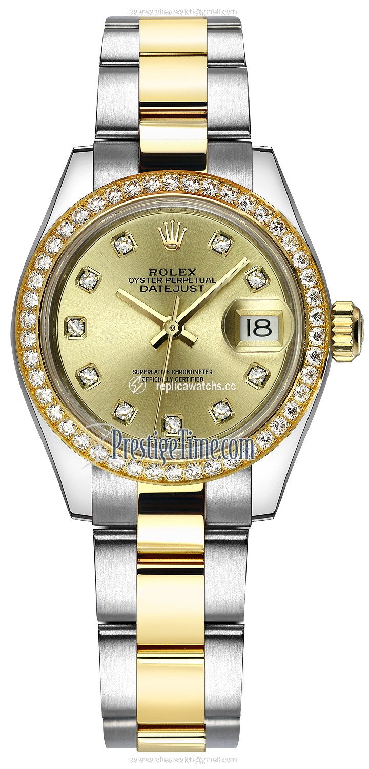 Replica 279383RBR Champagne Diamond Oyster Rolex Lady Datejust 28mm Stainless Steel and Yellow Gold Ladies Watch Replica 279383RBR Champagne Diamond Oyster Rolex Lady Datejust 28mm Stainless Steel and Yellow Gold Ladies Watch