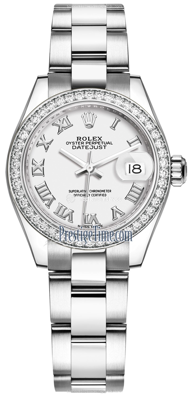 Replica 279384RBR White Roman Oyster Rolex Lady Datejust 28mm Stainless Steel Ladies Watch Replica 279384RBR White Roman Oyster Rolex Lady Datejust 28mm Stainless Steel Ladies Watch