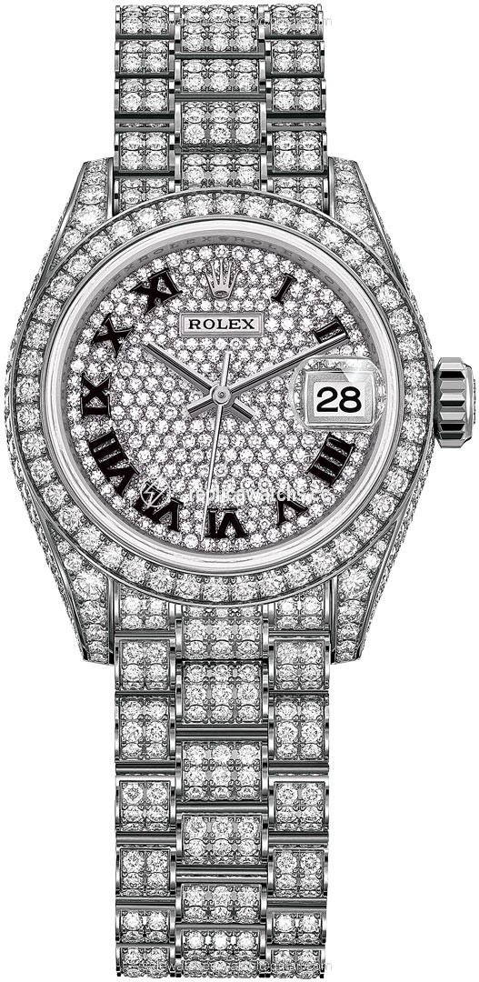 Replica 279459rbr Pave Black Roman President Rolex Lady Datejust 28mm White Gold Ladies Watch Replica 279459rbr Pave Black Roman President Rolex Lady Datejust 28mm White Gold Ladies Watch
