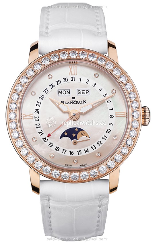 Replica 3663-2954-55b Blancpain Villeret Moonphase & Complete Calendar - 34mm Ladies Watch Replica 3663-2954-55b Blancpain Villeret Moonphase & Complete Calendar - 34mm Ladies Watch