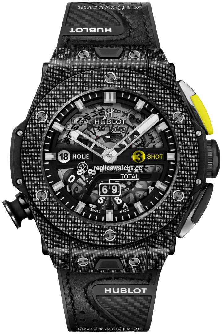Replica 416.YT.1120.VR Golf Black Carbon Hublot UNICO Golf 45mm Mens Watch Replica 416.YT.1120.VR Golf Black Carbon Hublot UNICO Golf 45mm Mens Watch