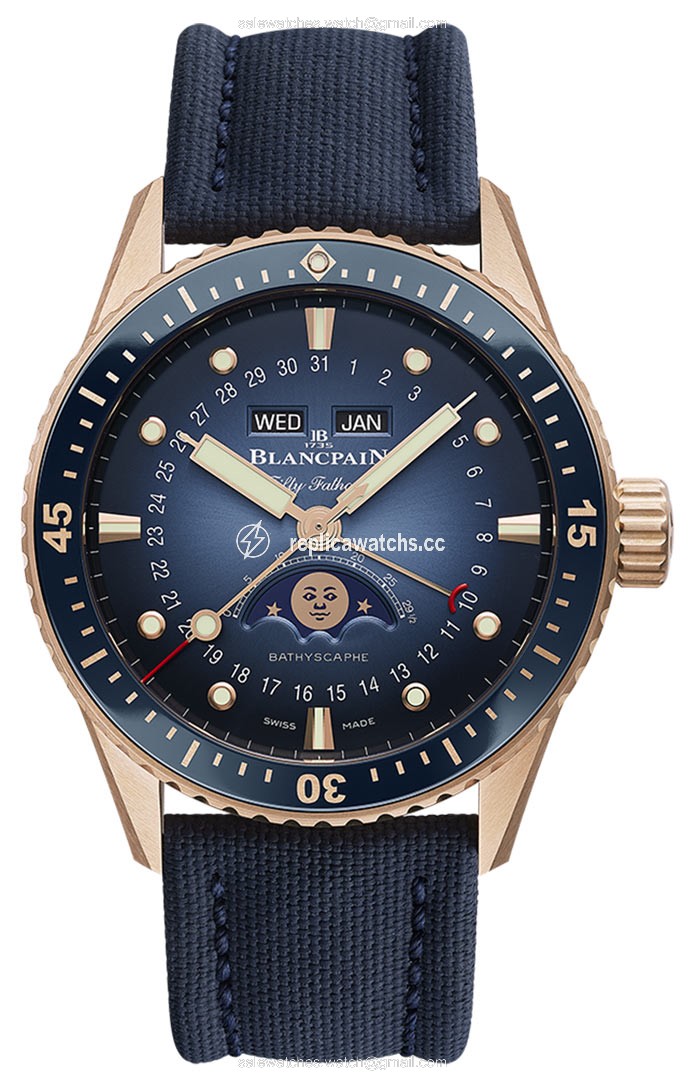Replica 5054-3640-o52b Blancpain Fifty Fathoms Bathyscaphe Complete Calendar 43mm Mens Watch Replica 5054-3640-o52b Blancpain Fifty Fathoms Bathyscaphe Complete Calendar 43mm Mens Watch