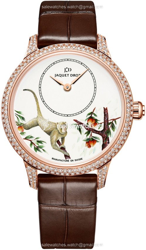 Replica j005003216 MONKEY Jaquet Droz Les Ateliers d'Art Petite Heure Minute Enamel Painting 35mm Ladies Watch Replica j005003216 MONKEY Jaquet Droz Les Ateliers d'Art Petite Heure Minute Enamel Painting 35mm Ladies Watch
