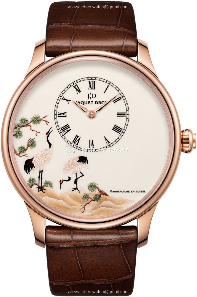 Replica j005033226 WHITE CRANES Jaquet Droz Les Ateliers d'Art Petite Heure Minute Enamel Painting 43mm Mens Watch Replica j005033226 WHITE CRANES Jaquet Droz Les Ateliers d'Art Petite Heure Minute Enamel Painting 43mm Mens Watch