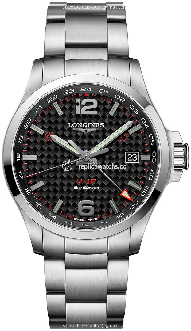 Replica L3.728.4.66.6 L37284666 Longines Conquest V.H.P. GMT 43mm Mens Watch Replica L3.728.4.66.6 L37284666 Longines Conquest V.H.P. GMT 43mm Mens Watch