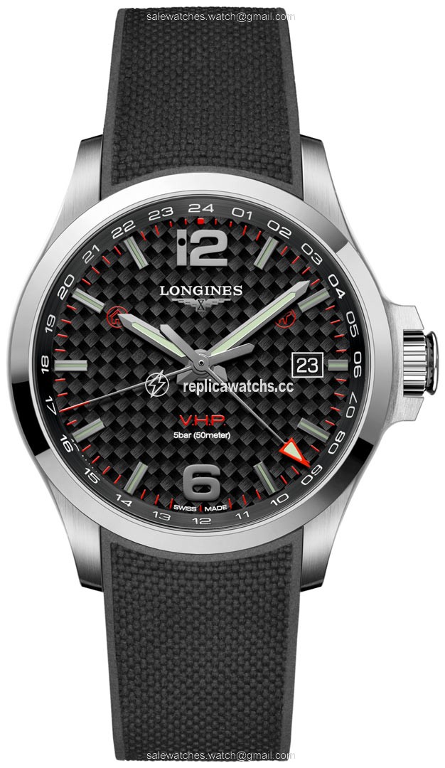 Replica L3.728.4.66.9 L37284669 Longines Conquest V.H.P. GMT 43mm Mens Watch Replica L3.728.4.66.9 L37284669 Longines Conquest V.H.P. GMT 43mm Mens Watch
