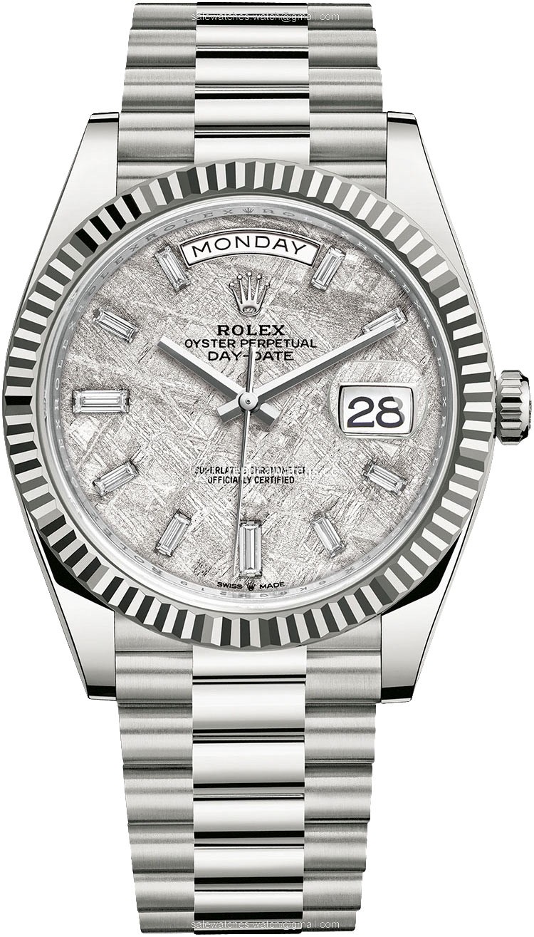 Replica 228239 Meteorite Baguette Rolex Day-Date 40mm White Gold Mens Watch Replica 228239 Meteorite Baguette Rolex Day-Date 40mm White Gold Mens Watch