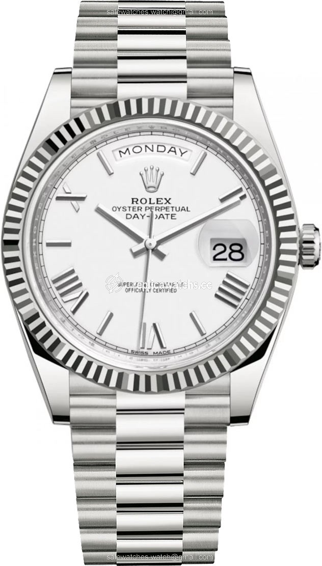 Replica 228239 White Roman Rolex Day-Date 40mm White Gold Mens Watch Replica 228239 White Roman Rolex Day-Date 40mm White Gold Mens Watch