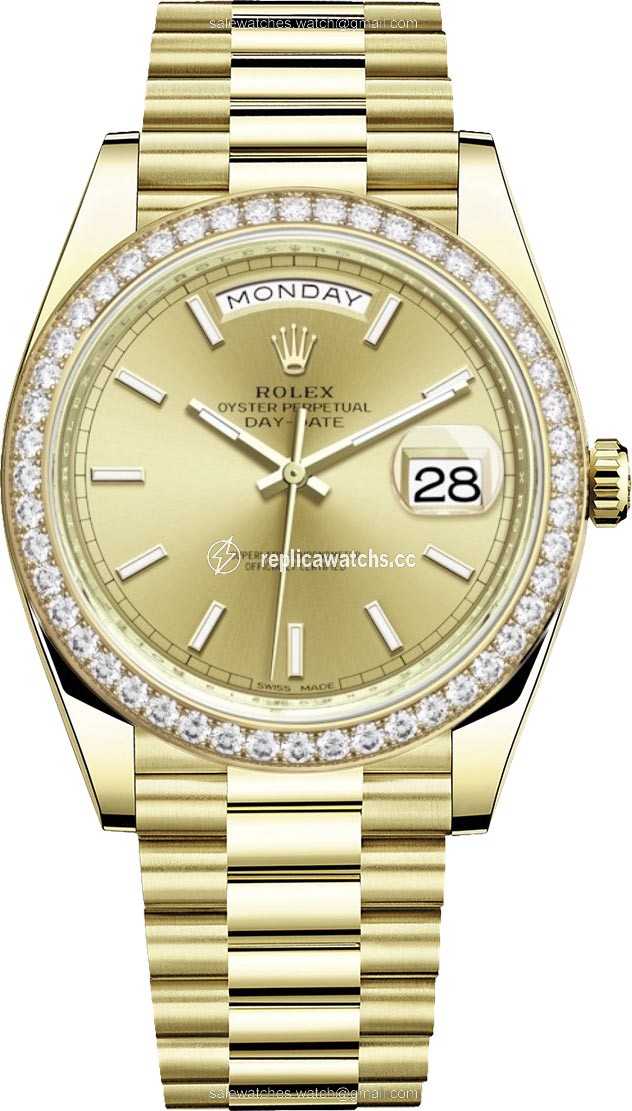 Replica 228348RBR Champagne Index Rolex Day-Date 40mm Yellow Gold Mens Watch Replica 228348RBR Champagne Index Rolex Day-Date 40mm Yellow Gold Mens Watch