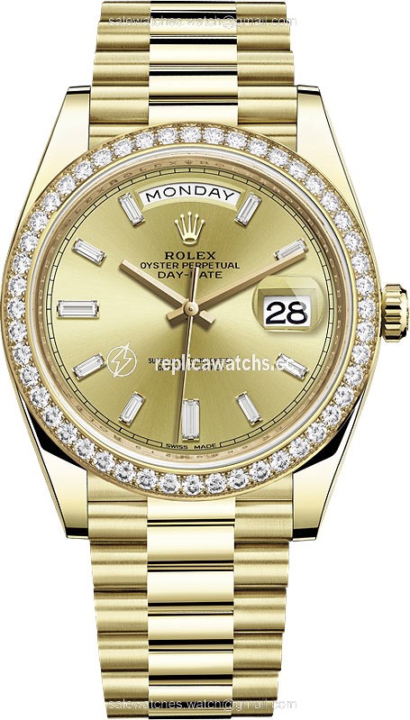 Replica 228348RBR Champagne Baguette Rolex Day-Date 40mm Yellow Gold Mens Watch Replica 228348RBR Champagne Baguette Rolex Day-Date 40mm Yellow Gold Mens Watch