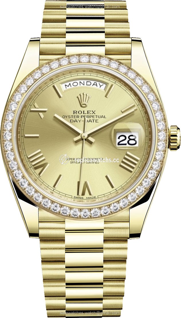 Replica 228348RBR Champagne Roman Rolex Day-Date 40mm Yellow Gold Mens Watch Replica 228348RBR Champagne Roman Rolex Day-Date 40mm Yellow Gold Mens Watch