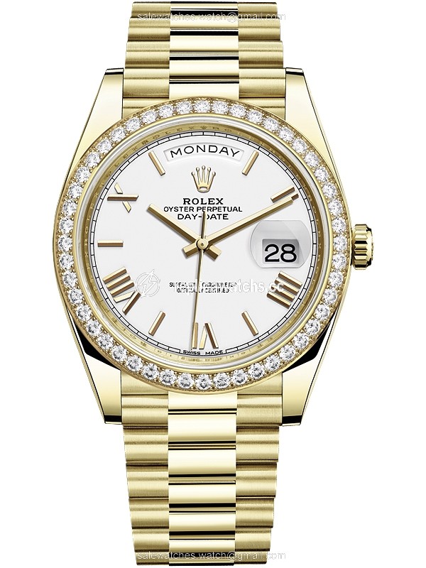 Replica 228348RBR White Roman Rolex Day-Date 40mm Yellow Gold Mens Watch Replica 228348RBR White Roman Rolex Day-Date 40mm Yellow Gold Mens Watch