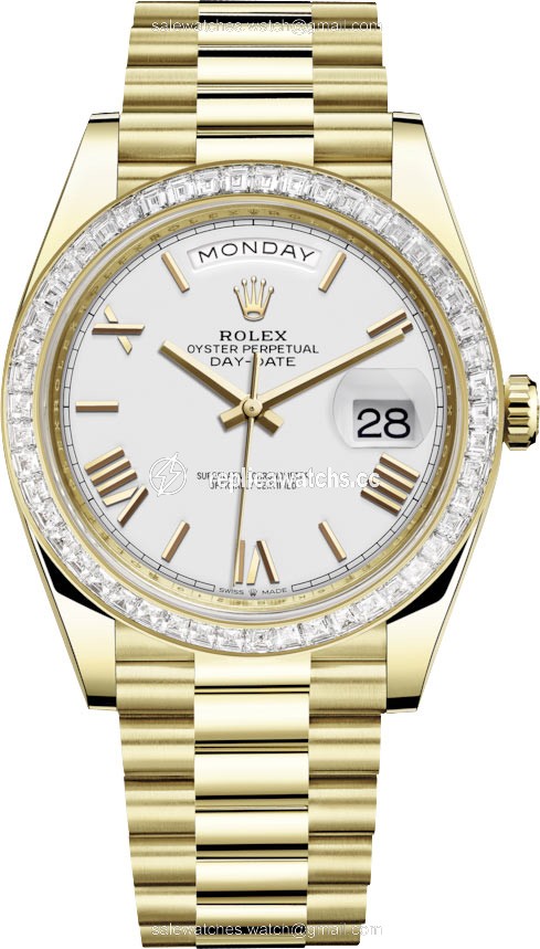 Replica 228398TBR White Roman Rolex Day-Date 40mm Yellow Gold Mens Watch Replica 228398TBR White Roman Rolex Day-Date 40mm Yellow Gold Mens Watch