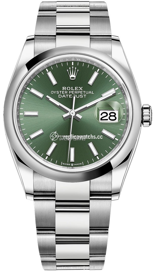 Replica 126200 Mint Green Index Oyster Wimbledon Rolex Datejust 36mm Stainless Steel Midsize Watch Replica 126200 Mint Green Index Oyster Wimbledon Rolex Datejust 36mm Stainless Steel Midsize Watch