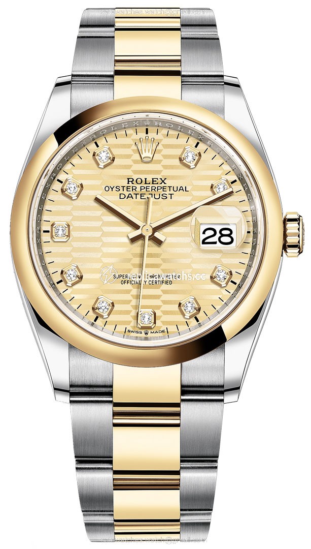 Replica 126203 Golden Fluted Diamond Oyster Rolex Datejust 36mm Stainless Steel and Yellow Gold Ladies Watch Replica 126203 Golden Fluted Diamond Oyster Rolex Datejust 36mm Stainless Steel and Yellow Gold Ladies Watch