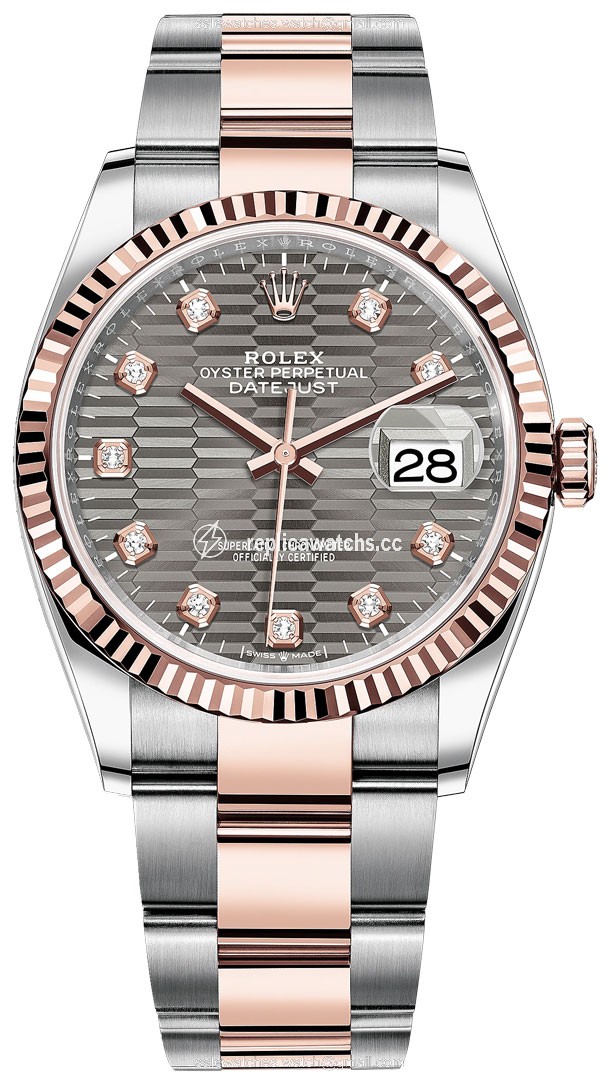 Replica 126231 Slate Fluted Diamond Oyster Rolex Datejust 36mm Stainless Steel and Rose Gold Ladies Watch Replica 126231 Slate Fluted Diamond Oyster Rolex Datejust 36mm Stainless Steel and Rose Gold Ladies Watch