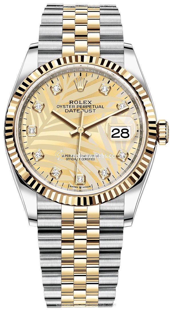 Replica 126233 Golden Palm Diamond Jubilee Rolex Datejust 36mm Stainless Steel and Yellow Gold Ladies Watch Replica 126233 Golden Palm Diamond Jubilee Rolex Datejust 36mm Stainless Steel and Yellow Gold Ladies Watch
