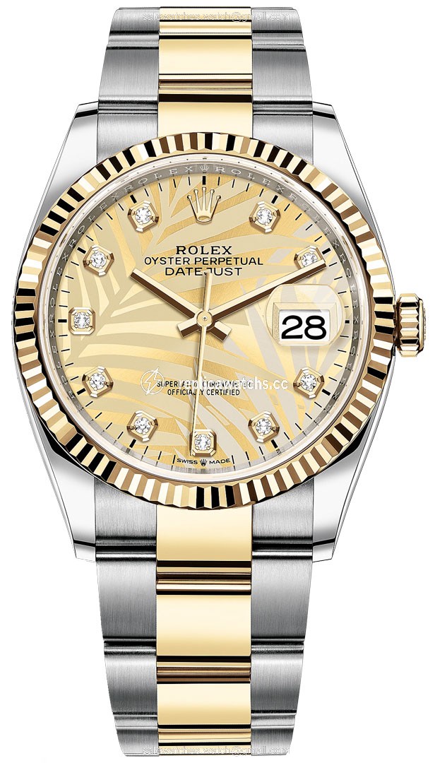 Replica 126233 Golden Palm Diamond Oyster Rolex Datejust 36mm Stainless Steel and Yellow Gold Ladies Watch Replica 126233 Golden Palm Diamond Oyster Rolex Datejust 36mm Stainless Steel and Yellow Gold Ladies Watch