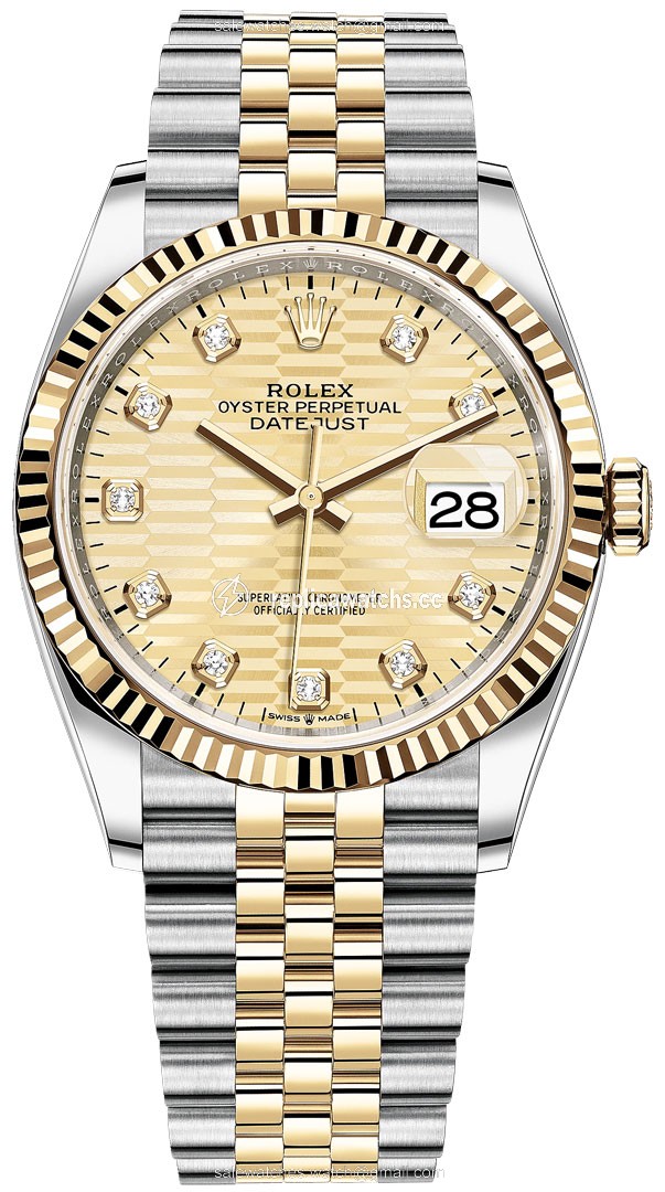 Replica 126233 Golden Fluted Diamond Jubilee Rolex Datejust 36mm Stainless Steel and Yellow Gold Ladies Watch Replica 126233 Golden Fluted Diamond Jubilee Rolex Datejust 36mm Stainless Steel and Yellow Gold Ladies Watch