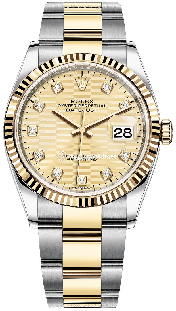 Replica 126233 Golden Fluted Diamond Oyster Rolex Datejust 36mm Stainless Steel and Yellow Gold Ladies Watch Replica 126233 Golden Fluted Diamond Oyster Rolex Datejust 36mm Stainless Steel and Yellow Gold Ladies Watch