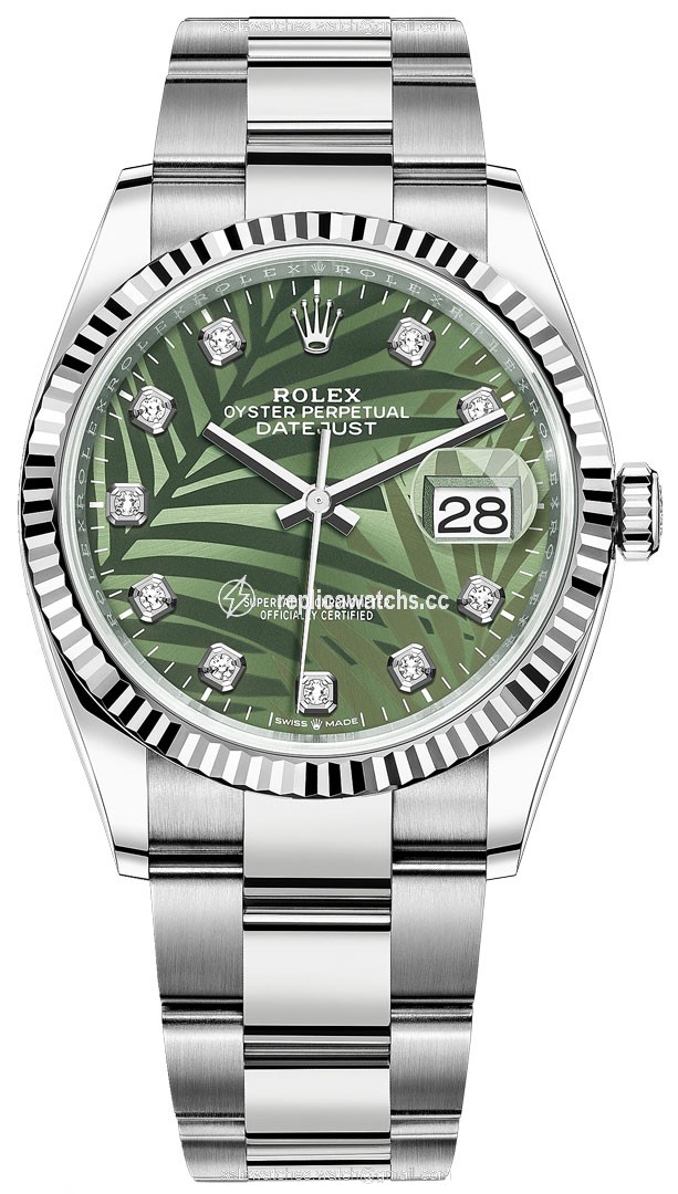 Replica 126234 Olive Green Palm Diamond Oyster Rolex Datejust 36mm Stainless Steel Midsize Watch Replica 126234 Olive Green Palm Diamond Oyster Rolex Datejust 36mm Stainless Steel Midsize Watch