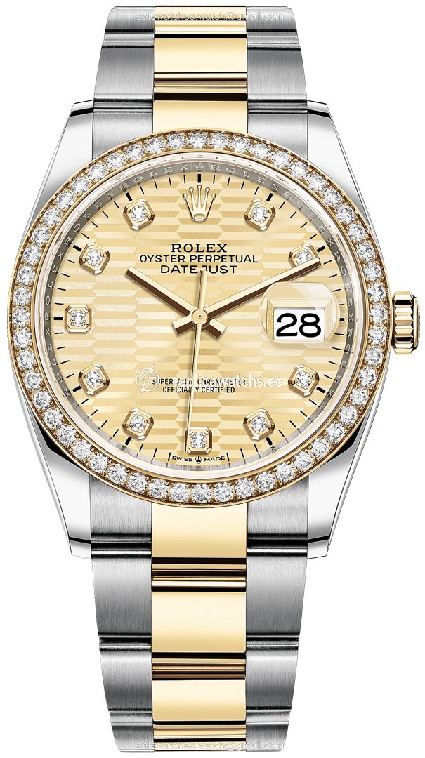 Replica 126283rbr Golden Fluted Diamond Oyster Rolex Datejust 36mm Stainless Steel and Yellow Gold Ladies Watch Replica 126283rbr Golden Fluted Diamond Oyster Rolex Datejust 36mm Stainless Steel and Yellow Gold Ladies Watch