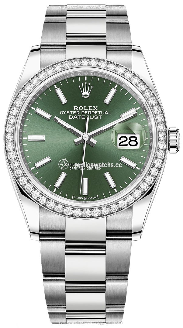 Replica 126284rbr Mint Green Index Oyster Rolex Datejust 36mm Stainless Steel Midsize Watch Replica 126284rbr Mint Green Index Oyster Rolex Datejust 36mm Stainless Steel Midsize Watch