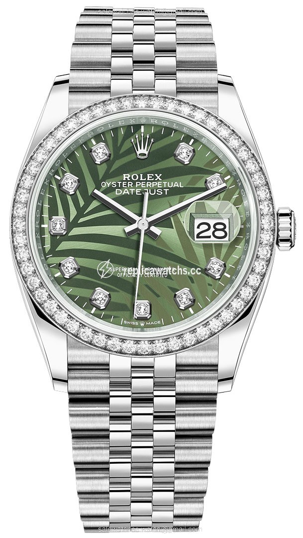 Replica 126284rbr Olive Green Palm Diamond Jubilee Rolex Datejust 36mm Stainless Steel Midsize Watch Replica 126284rbr Olive Green Palm Diamond Jubilee Rolex Datejust 36mm Stainless Steel Midsize Watch