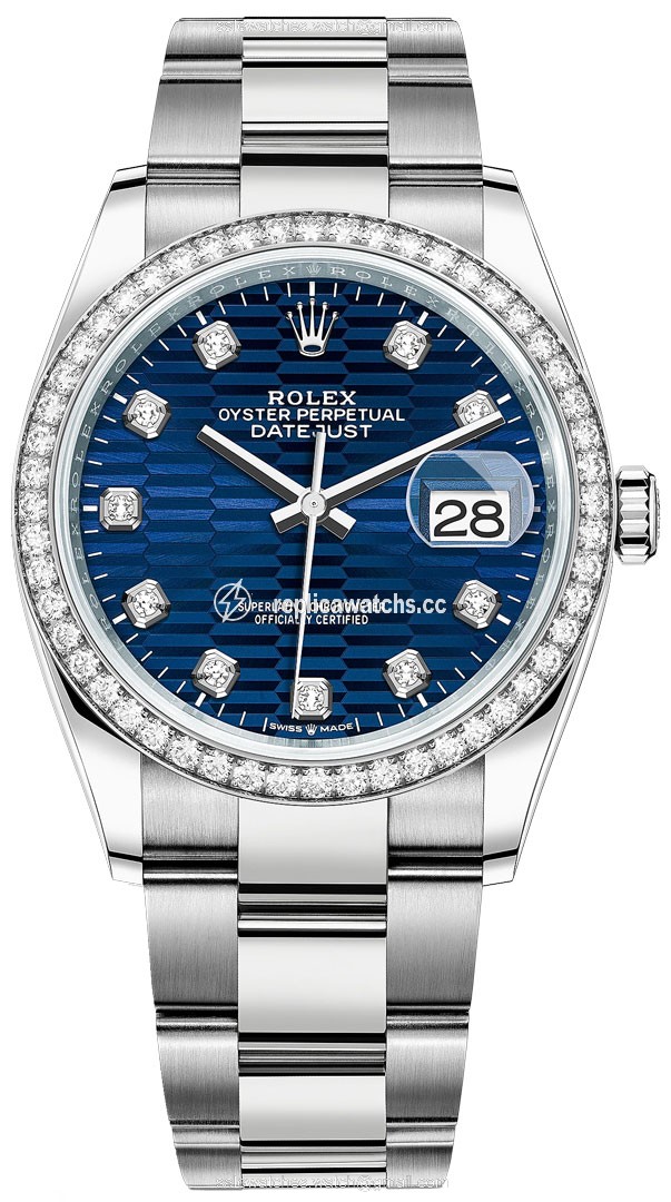 Replica 126284rbr Bright Blue Fluted Diamond Oyster Rolex Datejust 36mm Stainless Steel Midsize Watch Replica 126284rbr Bright Blue Fluted Diamond Oyster Rolex Datejust 36mm Stainless Steel Midsize Watch