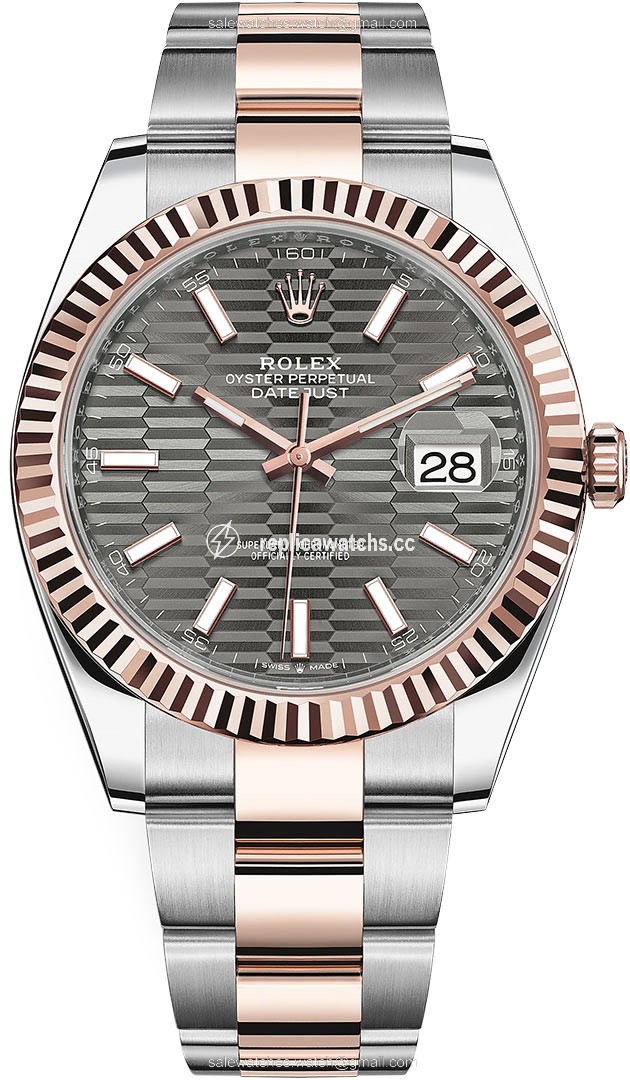Replica 126331 Slate Fluted Oyster Rolex Datejust 41mm Steel and Everose Gold Mens Watch Replica 126331 Slate Fluted Oyster Rolex Datejust 41mm Steel and Everose Gold Mens Watch